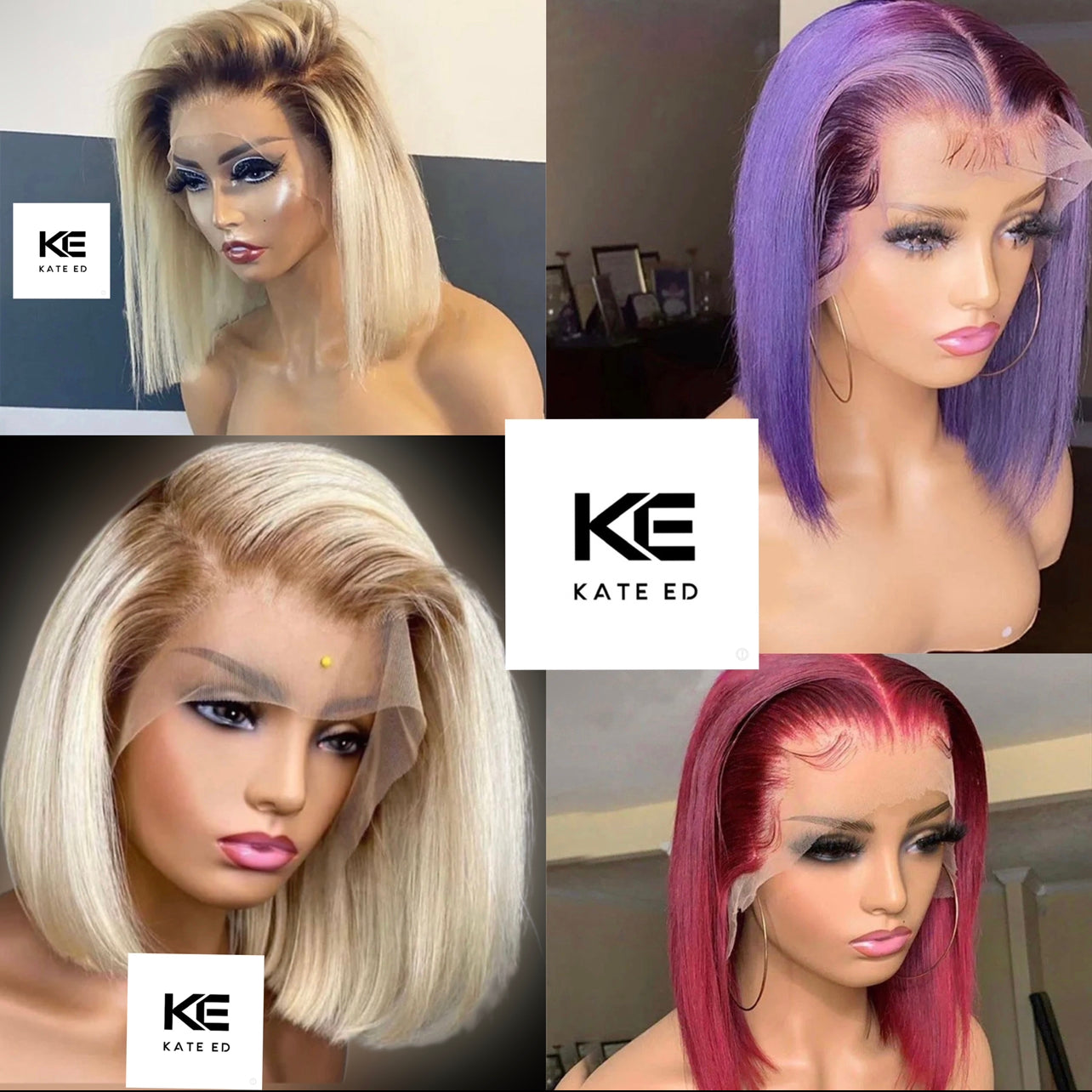 Lace frontal coloré bob glueless