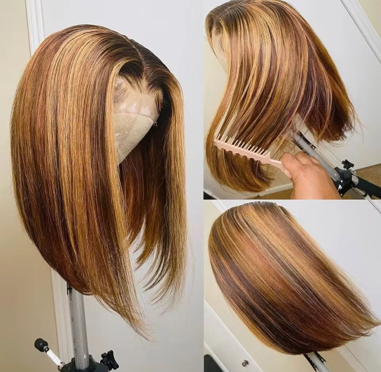 Lace frontal coloré bob glueless