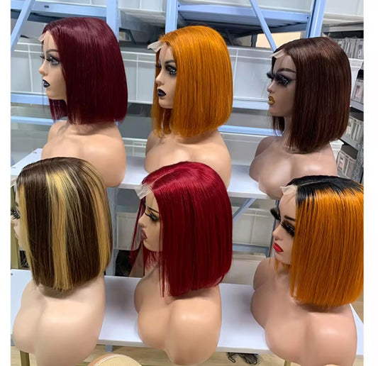 Lace frontal coloré bob glueless